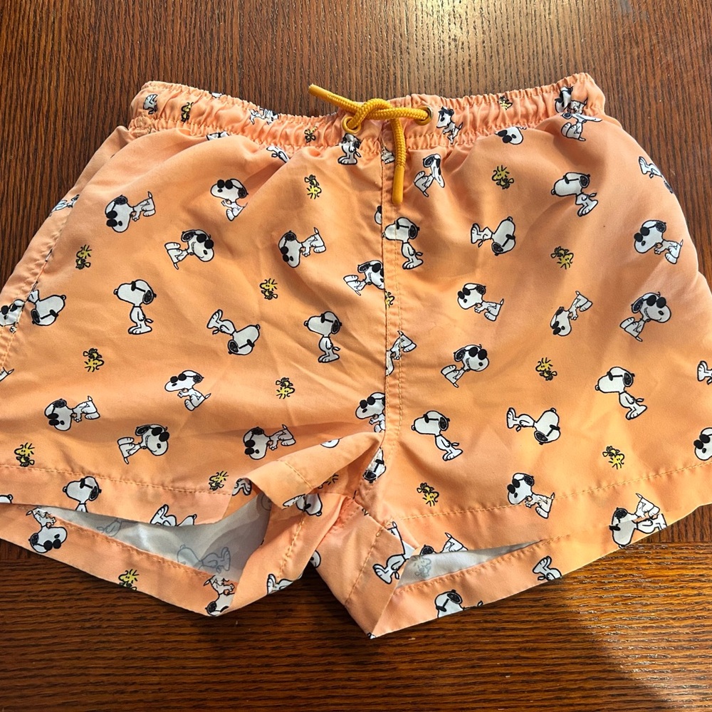 Zara Orange Peanuts Character Shorts